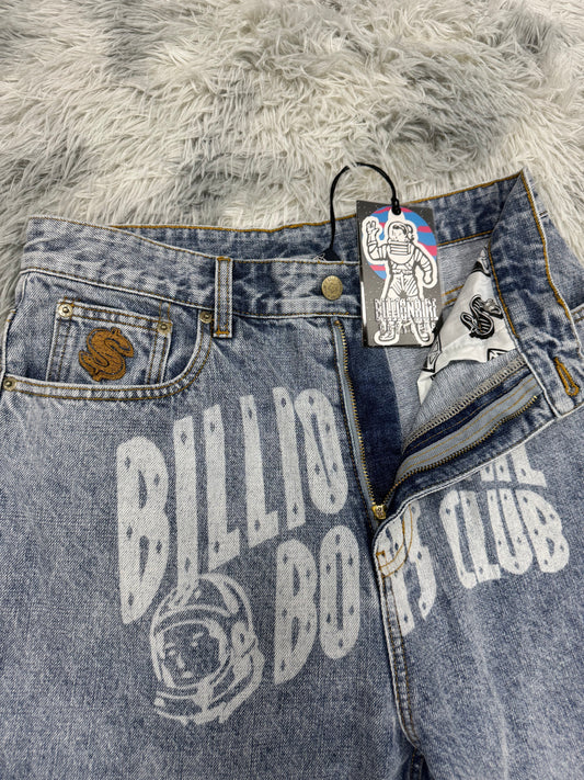 (AUTHENTIC) BILLION BOY FADED ARCH LOGO DENIM SHORTS
